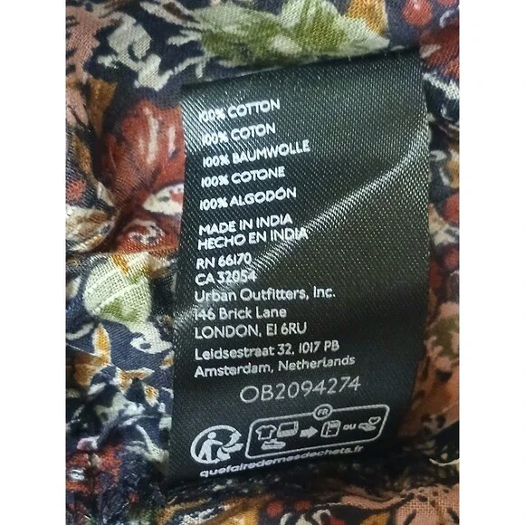 Free People Blouse Sz L Floral Multicolor Long Sleeve Peplum NWT - Picture 10 of 16